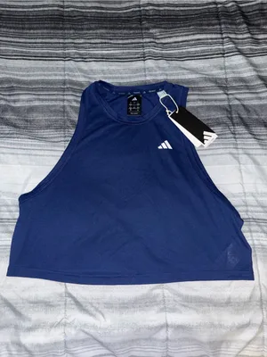 🌟NWT Adidas Women’s Navy BOXY Tank Top Blue Size L thumbnail 2