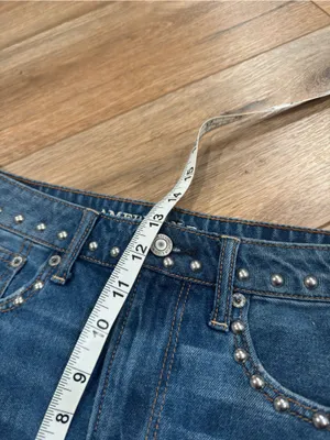 AMERICAN EAGLE Western Studded Festival High-rise Denim Mini Skirt | Size 6 thumbnail 6