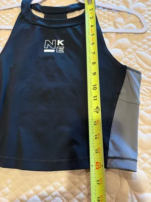 Nike Pro Dri-FIT Women's Cropped Training Tank Top black iron grey size S thumbnail 7