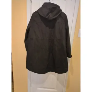 DKNY Womens Water Resistant Black Raincoat Hooded Parka Jacket, Size XXL thumbnail 12