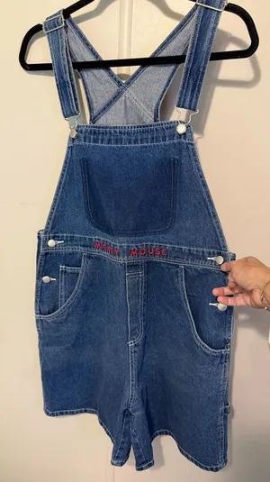 vintage Disney "Mickey Unlimited" denim shortalls Large thumbnail 1