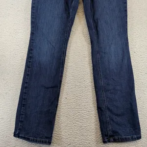 LL Bean Favorite Fit Flannel Lined Jeans Dark Indigo Rinse‎ Size 8 Reg 507470 thumbnail 7