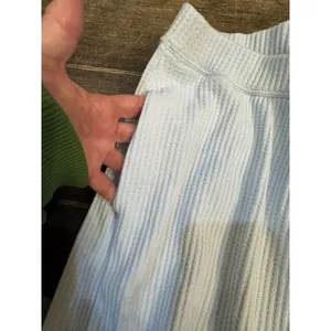 Staple & Hue Freya Pants Sky Blue Waffle Knit Ruched Leg Thermal Size Large thumbnail 11