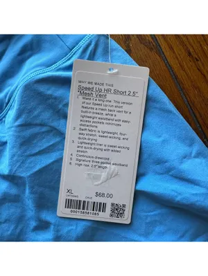 Lululemon Speed Up Short High Rise 2.5” Mesh Vent Ocean Wave Size XL/Size 12 NWT thumbnail 3