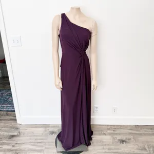 [BHLDN] Brixen Purple Plum One Shoulder Side Slit Knotted Formal Dress NWT Sz 12 thumbnail 2
