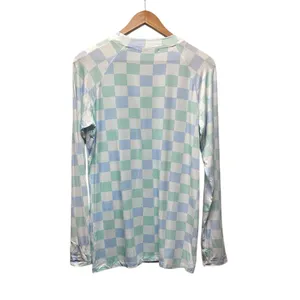 Michelle Mae Checkered Long Sleeve buttery soft rayon blend Top size large thumbnail 7