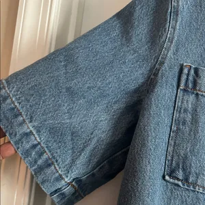 Future Collective Blue Denim Short Sleeve Polo Dress thumbnail 7