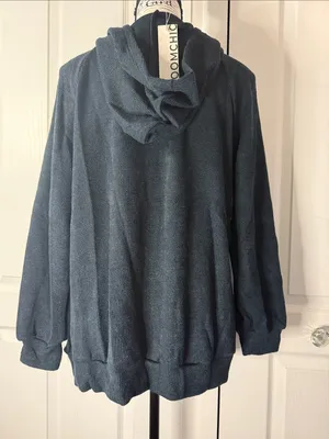 BloomChic Deep Teal Zip Hoodie Blue Size 10 thumbnail 3