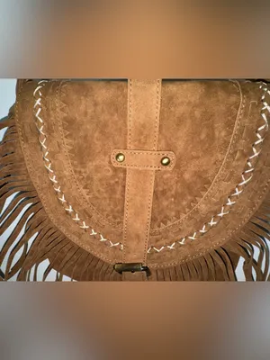 Boho Fringe Faux Suede Crossbody Bag Western Shoulder Purse Tassel Saddle Bag thumbnail 2
