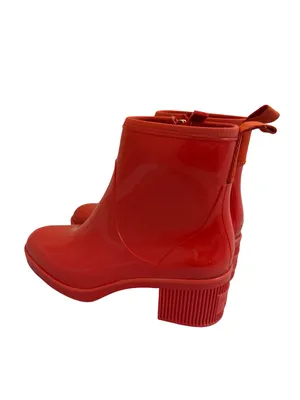 Kate Spade Bold Orange Rain Boots Casual Bright Orange Patent Rubber Size 9 thumbnail 2