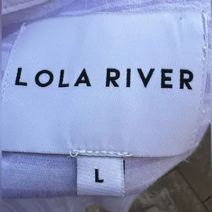 Lola River Women's Large‎ Vintage Lavender Striped High Low Linen Blouse thumbnail 5