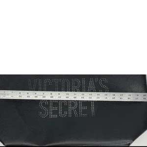 Victoria's Secret Faux Leather Travel Weekender Tote Bag w/ Tassel Black NWT. thumbnail 5