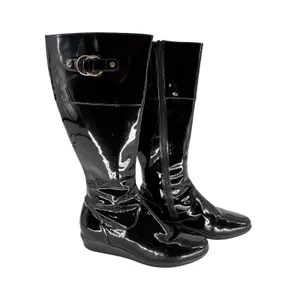 Cole Haan Nike Collab Waterproof Black Patent Leather Tall Boots Buckle Women 8B thumbnail 12