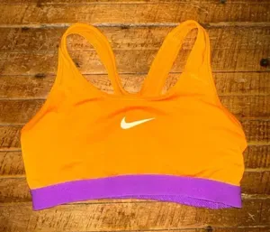 Nike orange & purple racerback Athleisure sports bra thumbnail 1