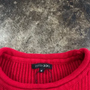 PaperMoon Red Ribbed Sweater-Knit Crop Top thumbnail 2