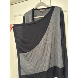 Adrienne Vittadini Women's Draped Open Front Cardigan Black Gray XL thumbnail 4