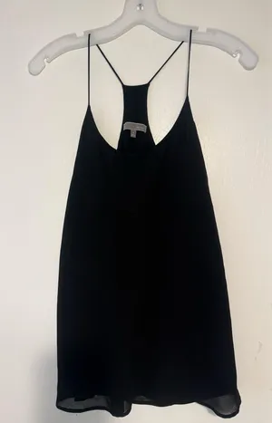 Be Cool Black Mesh Chiffon Flowy Racerback Tank Women’s Small thumbnail 1