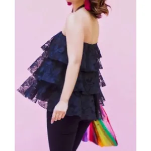 Sachin‎ & Babi Black Lace NASHIK TOP Size 14 thumbnail 7