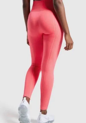 Gymshark Ultra Seamless Leggings- Neon Pink thumbnail 3