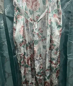 Vintage California Dynasty Long Kimono Robe Womens M Cream Floral thumbnail 4
