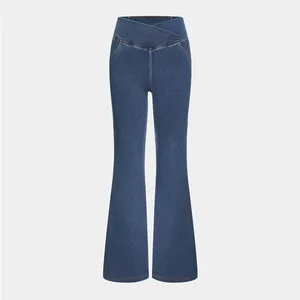 H13.- Halara Flex™ High Waisted Crossover Pocket Washed flare Jeans. XL P thumbnail 5