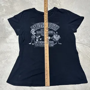 Harley Davidson Looney Tunes Rally Girls Womens SZ L Graphic Tee Shirt Black thumbnail 5