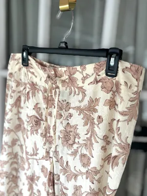 Sag Harbor Women's Size 14 Cream & Tan Floral Casual Straight Leg Pants Cottage thumbnail 10