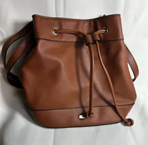 CHAPS Dresden Classic Brown Drawstring Bucket Shoulder Purse thumbnail 1