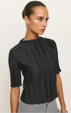 Reformation Spencer Knit Top In Black Size XL thumbnail 1