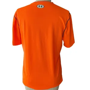 UNDER ARMOUR Neon Orange & Black Activewear Short Sleeve Top ~ Size LARGE thumbnail 5