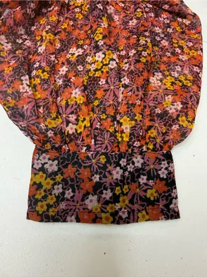 Mango Sheer Floral High-Neck Balloon Sleeve Blouse Size 8 thumbnail 8
