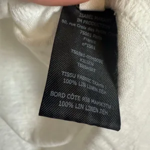 Isabel Marant White 100% Linen Graphic Logo Long Sleeve Knit Shirt Size Medium thumbnail 3