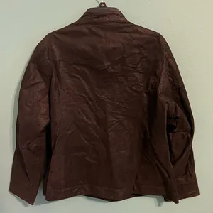 Brown Leather Bomber Jacket Size 1X thumbnail 4