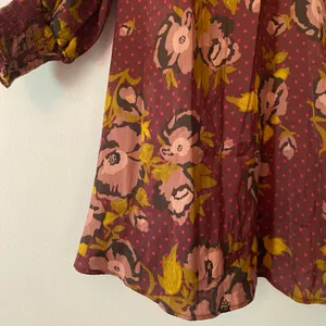 Free People Purple Floral Polka Dot Boho Fairy Whimsy Mini Dress Long Sleeve 8 thumbnail 6