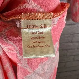 Indie Ella Bohemian pink floral‎ silk dress women’s size small thumbnail 6