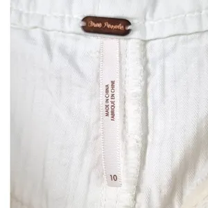 Free People Boca Belle Linen Blend Hi-Rise Bell Bottom Wide Leg Pants Size 10 thumbnail 4