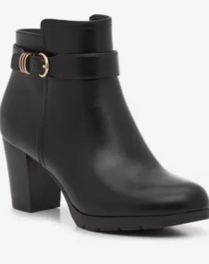 Anne Klein Rowan Bootie Chunky Block Heel Black Size 7.5 M thumbnail 1