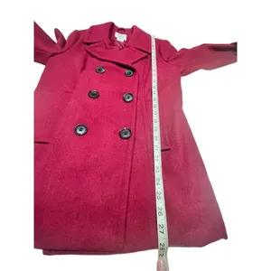 St. John’s Bay * Burgundy * Wool Blend * Double breasted ￼* Pea Coat * Sz PM NWO thumbnail 6