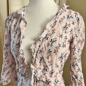 FOR LOVE & LEMONS x REVOLVE Nostalgia Floral Tie Front Mini Dress Size‎ Small thumbnail 5
