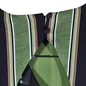 Area Stars Stripe Long Tiered Dress Green Black XS ASDJ23308GS Open‎ Back Maxi thumbnail 5