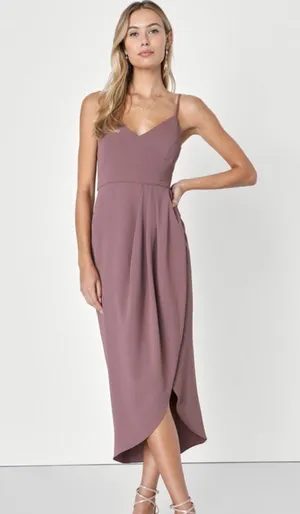 Lulus Mauve Purple Midi Dress thumbnail 1