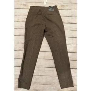 Banana Republic brown plaid tapered Pull-on Flat front trousers NWT Size 0 thumbnail 3