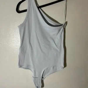 Abercrombie & Fitch Light Blue Bodysuit Asymmetrical Design Size L thumbnail 5