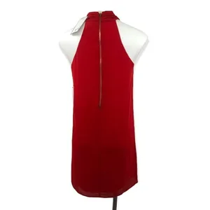 New Norah small red dress with visible zipper halter style thumbnail 3