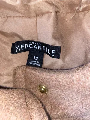 J. Crew Vail Parka Camel Hooded Wool-Blend Pea Coat with Faux-Fur Trim thumbnail 2