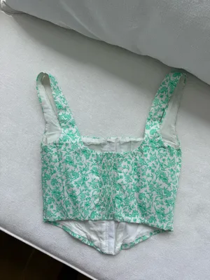 Zara Corset Floral Crop Top thumbnail 5