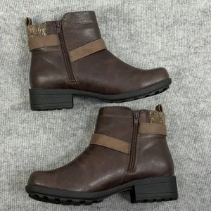 Easy Street Size-8WW Women's Kourt Slip Resistant Ankle Boots Brown thumbnail 7