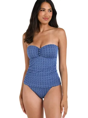 La Blanca Womens Charmed Coast Tankini Swimsuit Top LB5SB86 Chambray Blue 8 thumbnail 8