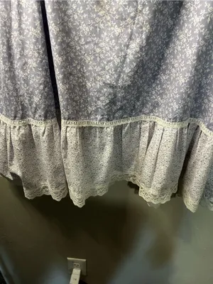 JCPenney Vintage 70s Lilac Floral Prairie Lace Trim Button Front Midi Skirt thumbnail 9