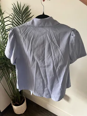 Light Blue Embroidered Short-Sleeve Shirt Set thumbnail 3